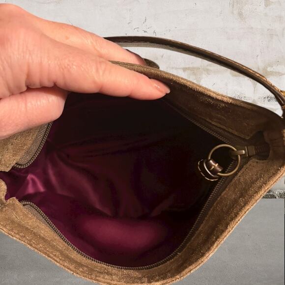 Coach Y2K Brown Suede Hobo Shoulder Bag - Picture 9 of 9
